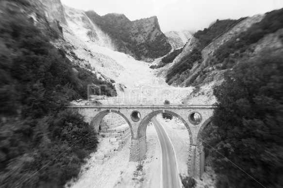 Bridge of Vara in Carrara, Tuscany, Italy