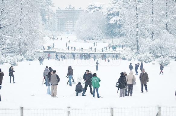 Winter in Sempione Park, Milan, Italy