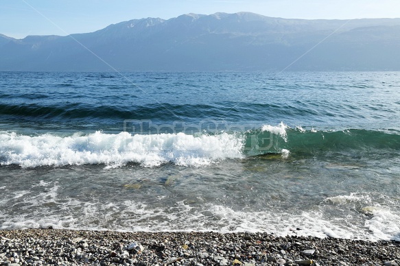 Monte Baldo Mountain, View from Gargnano, Lake Garda, Italy